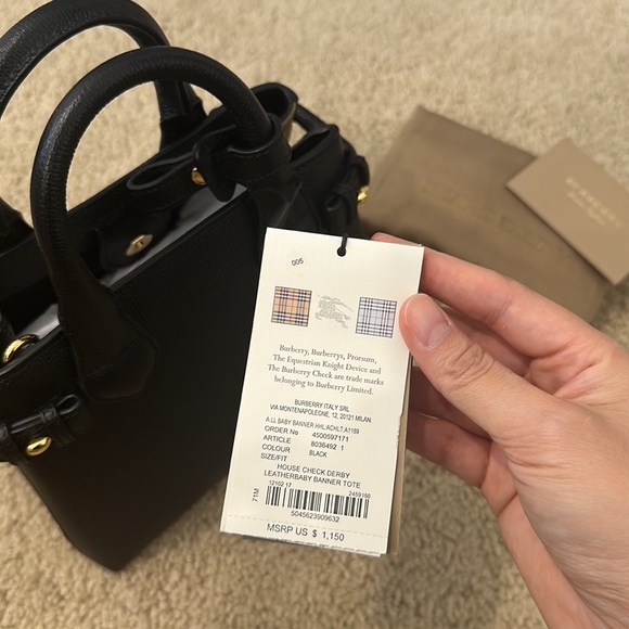 Burberry Baby Banner Black Handbag - Picture 9 of 12